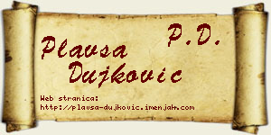 Plavša Dujković vizit kartica